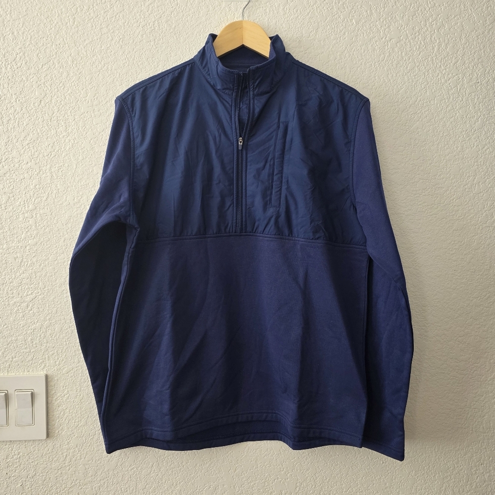 Untuckit Navy Half-Zip Jacket M NEW